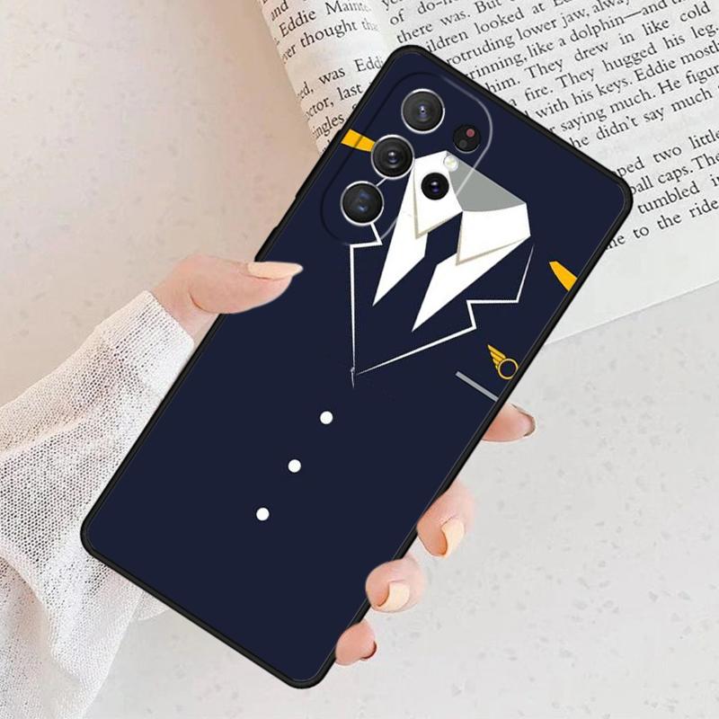 Airplane Pilot Epaulette Phone Case For Samsung Galaxy S23 S21 S20 FE S24 S22 Ultra Note20 S10 S9 S8 Plus A40 A52 A12 A13 A53