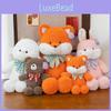 Plaid Teddy Bowknot Bear Sheep Fox Rabbit Plush Toy Stuffed Animal Doll Gift