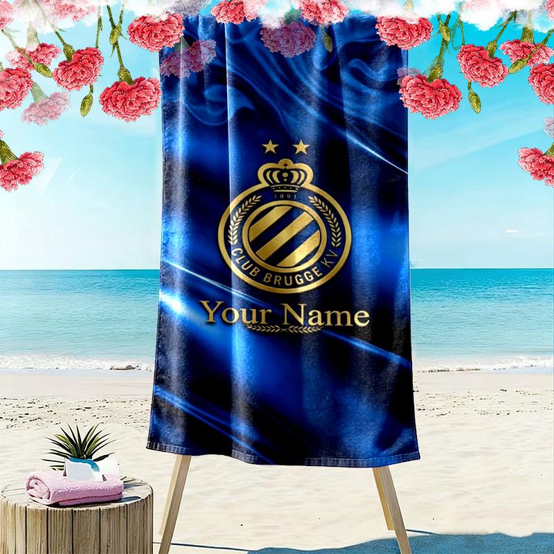 Club Brugge KV Custom Name Print Beach Towel, Large Soft Quick Dry Towel for Beach Camping Swimming