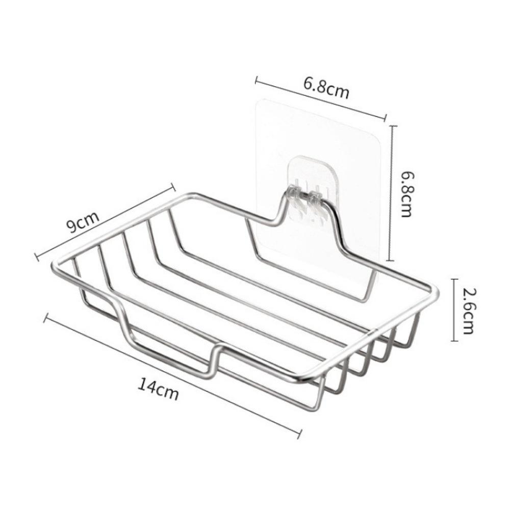 

No Drill Black Stainless Steel Soap Dish Holder Wall Mount for Shower Bathroom Tray Organizer Soap Holder Bathroom Accessories