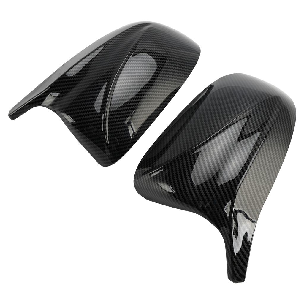 2Pcs Gloss Carbon Fiber Pattern Door Wing Mirror Cover For BMW x3/x4/ix3 18-22