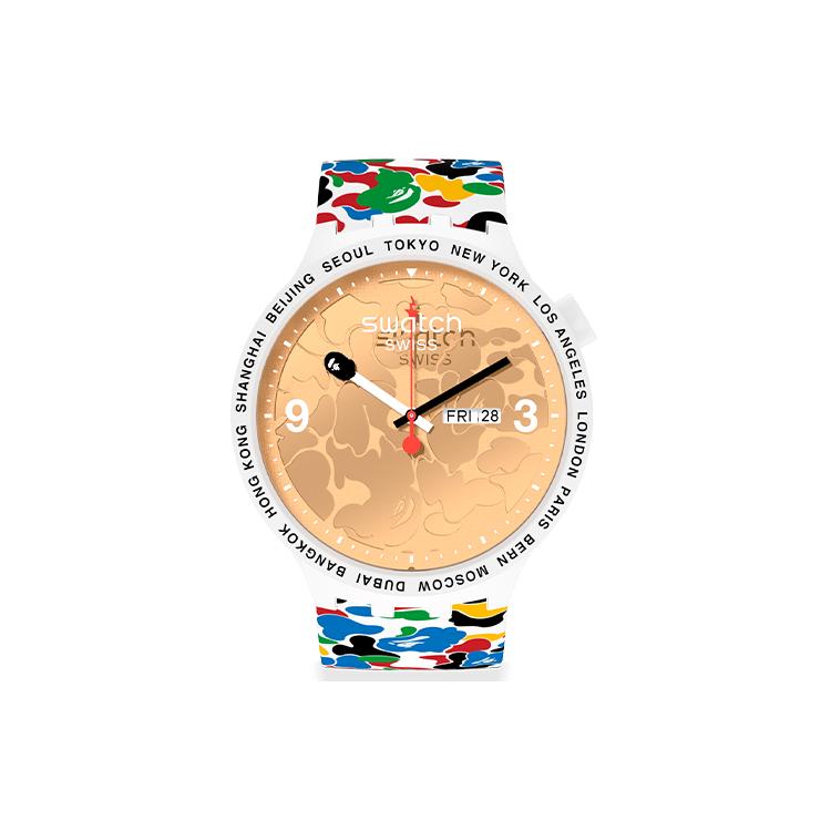 SWATCH Unisex 47mm White Watch Bape-Swatch-20003 White