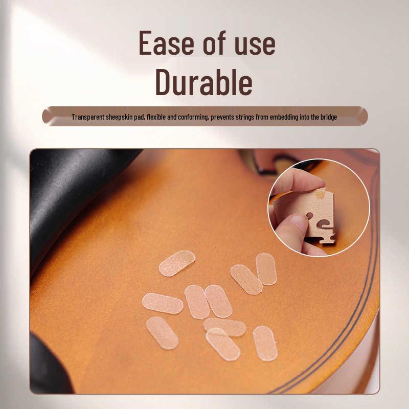 Schafsleder E-Saiten-Schutz für Violine, Viola, Cello - Dickes Anti-Quetsch-Pad mit flexibler Protection