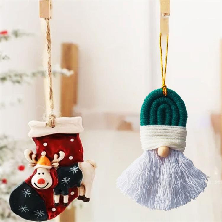 Crocheted Christmas Tree for Home Decor New Year Holiday Sign Knitting Gnome