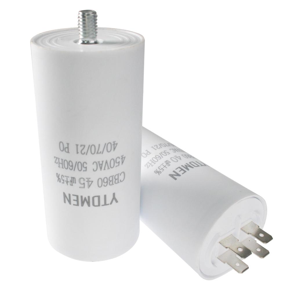 CBB60 Capacitor with Screws AC 450V 4 Pin Dual Insert Motor Run Capacitors 4UF-60UF for Washing Machine Air Water Pump 12uf 16uf