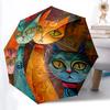 1pc Cat Artwork Automatic Open/Close Umbrella Compact Folding Umbrella, All-Season Portable Umbrella for Women/Men F1124305