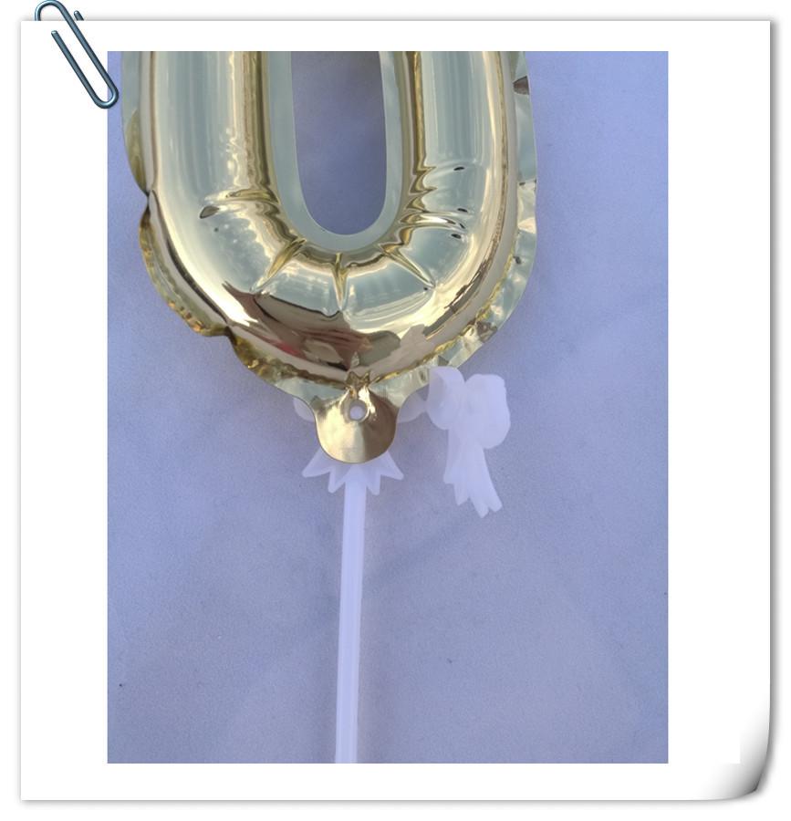 Balon din aluminiu auto-gonflabil de 14 cm cu număr, decor pentru tort, petrecere de aniversare 0-9 inserție.