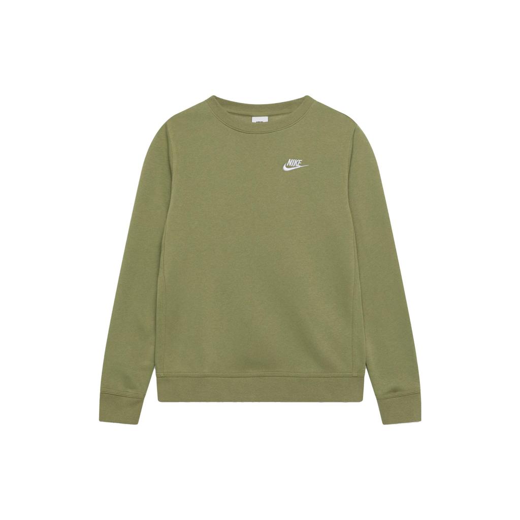 Nike Solid Color Crew Neck Pullover Logo Print Sweatshirt Unisex Sweatshirt Green BV2662-334