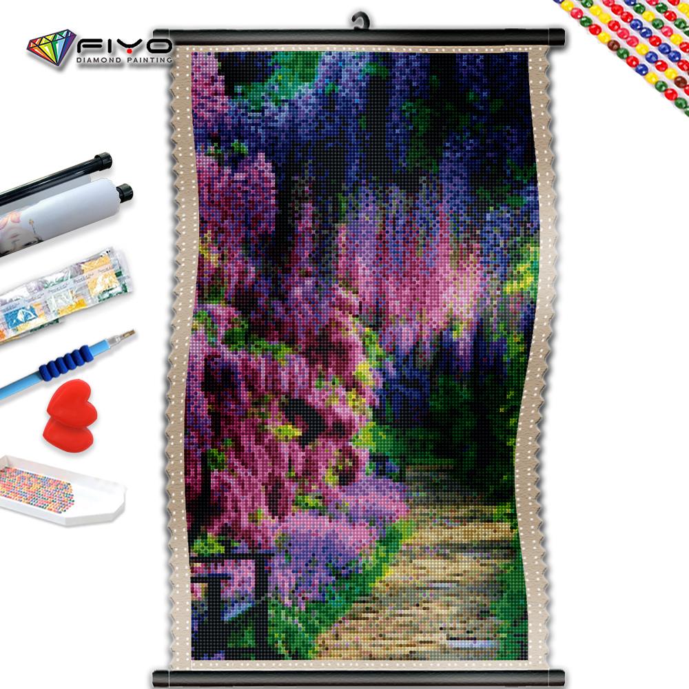 

5D DIY Рамка Алмазная картина Цветочная мозаика Лаванда Сад Вышивка Полный комплект Рукоделие Украшение для дома