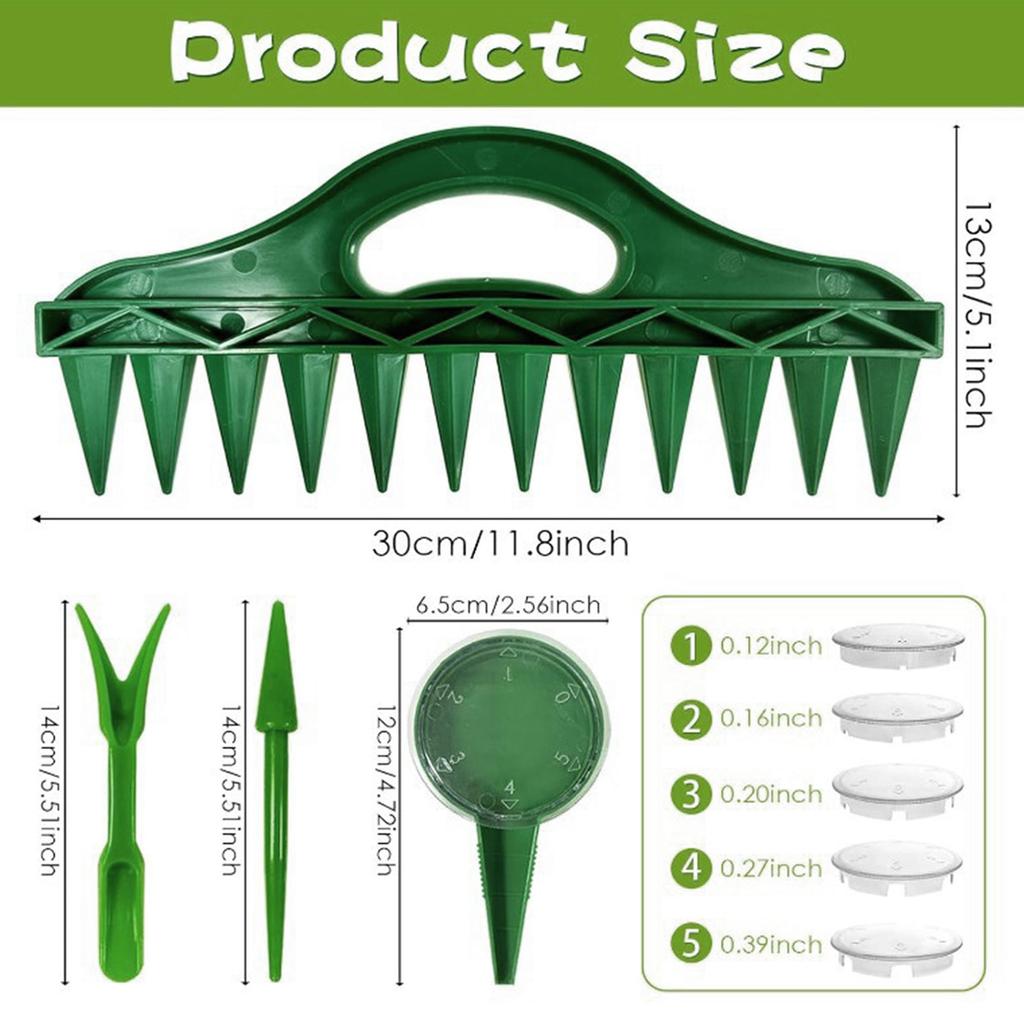 Såfrødispensersett Drill Såmaskin Justerbar 12 hull frø i jord Gravemaskin Plantemaskin Frøavstandsstykke