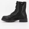 Black Ankle Boots with Flower Embroidery and Laces Woman DOCKERS BY GERLI