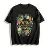 2026 Watercolor Floral Wreath Print Casual Versatile Tee Pure Cotton T-shirt