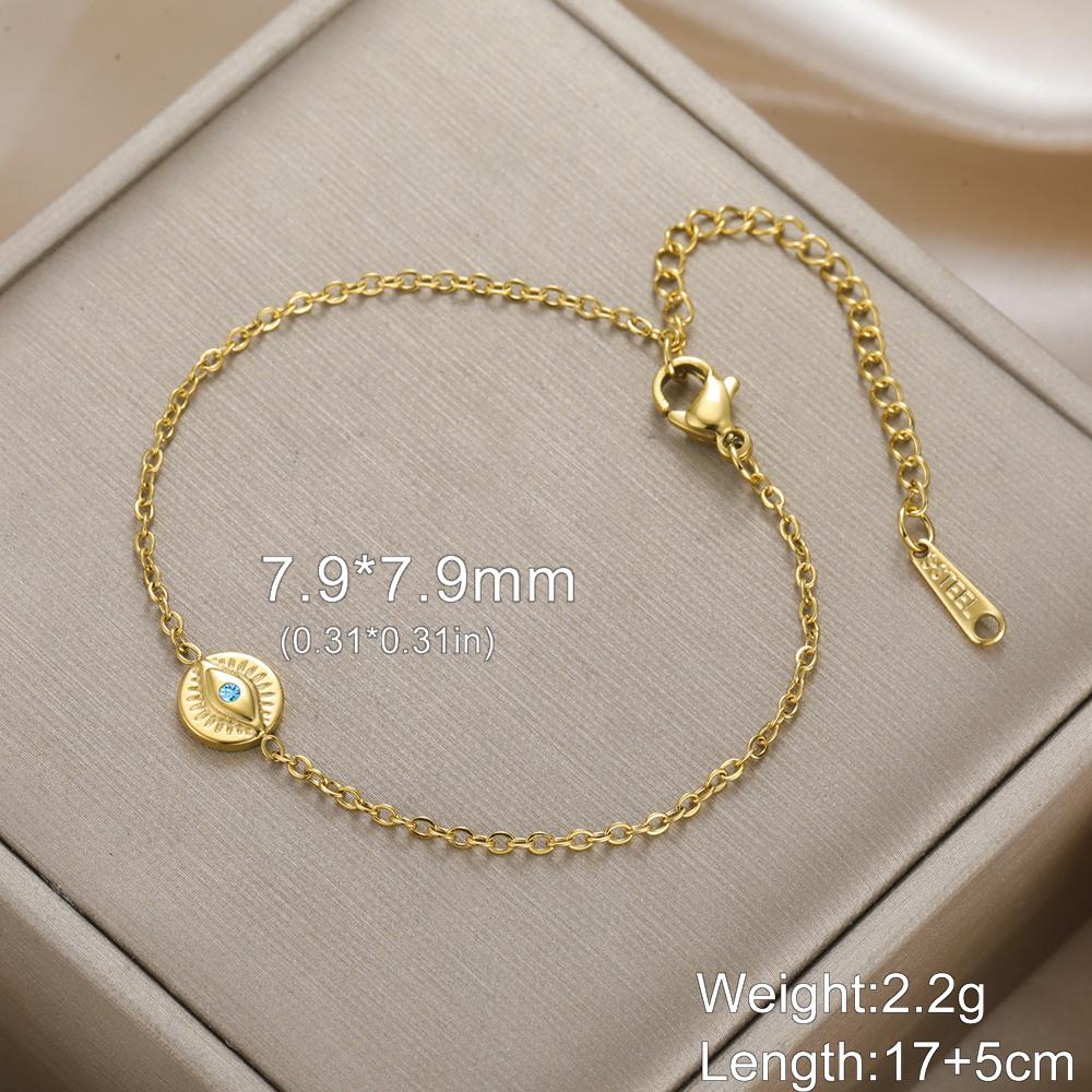 Dawapara Evil Eye Bracelets for Women Protection Good Luck Charm Greek Evil Eye Bracelet Stainless Steel Jewelry