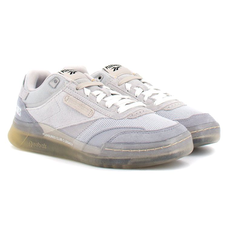 Pleasures x Reebok Club C Legacy Čisto sivé pánske tenisky Čisto-sivá-2 Čisto-sivá-4 Slamená GW2639