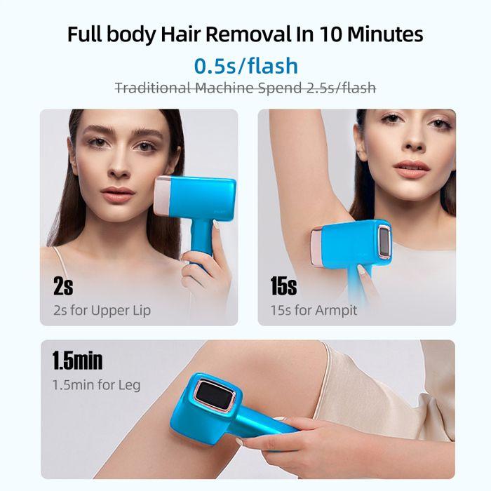 Pulsed Light Epilator Ice Cooling Ipl Hair Removal 1500000 Flashes Replaceable Lamps Laser Epilator Device