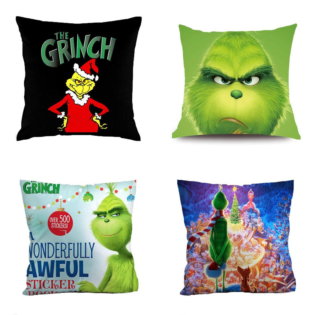 Cozy Grinch 3d Printing Christmas Pillow Case In Super Soft Peach Skin For Festive Sofa Decor
