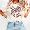 Valentines Day Heart Bow Coquette Bow Trending TShirt Novelty Gift for Girlfriend Crewneck Casual Style Printed Tshirt Tops