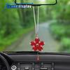Bling Car Hanging Charm Accessories, Crystal Flower Car Rear View Mirror Pendant Decoration, Car Interior Ornament Accessories for Women Girls