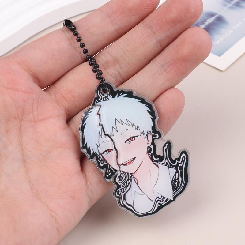 1/2Pcs The Summer Hikaru Died Tsuji Nakayoshi Keychain Anime Acrylic Pull-Out Tear Keyring Creative Key Holder Phone Pendant