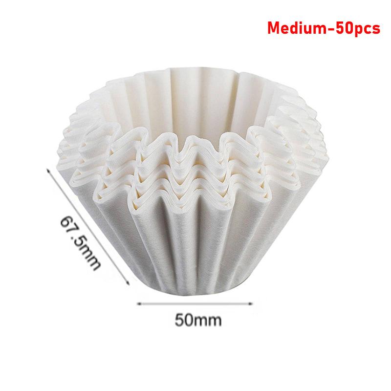 50/100pcs Pour Over Coffee Filter Papers 50 Sheets; Fits B75 Coffee Dripper & 1-2 Cups Wave Dripper Coffee Filter Papers