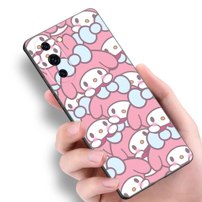 Cute My Melody Black Silicone Phone Case For Huawei Nova 8 9 10 SE 11 Ultra 12 Pro 7i 8i 11i 11E Y70 Plus Y60 Y61 Y71 Y90 Y91