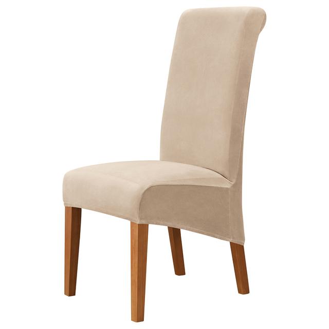 

Бархатный чехол на стул с высокой спинкой, спандекс, теплая зимняя спинка, чехол на сиденье стула для столовой, офиса, свадьбы, машинная стирка