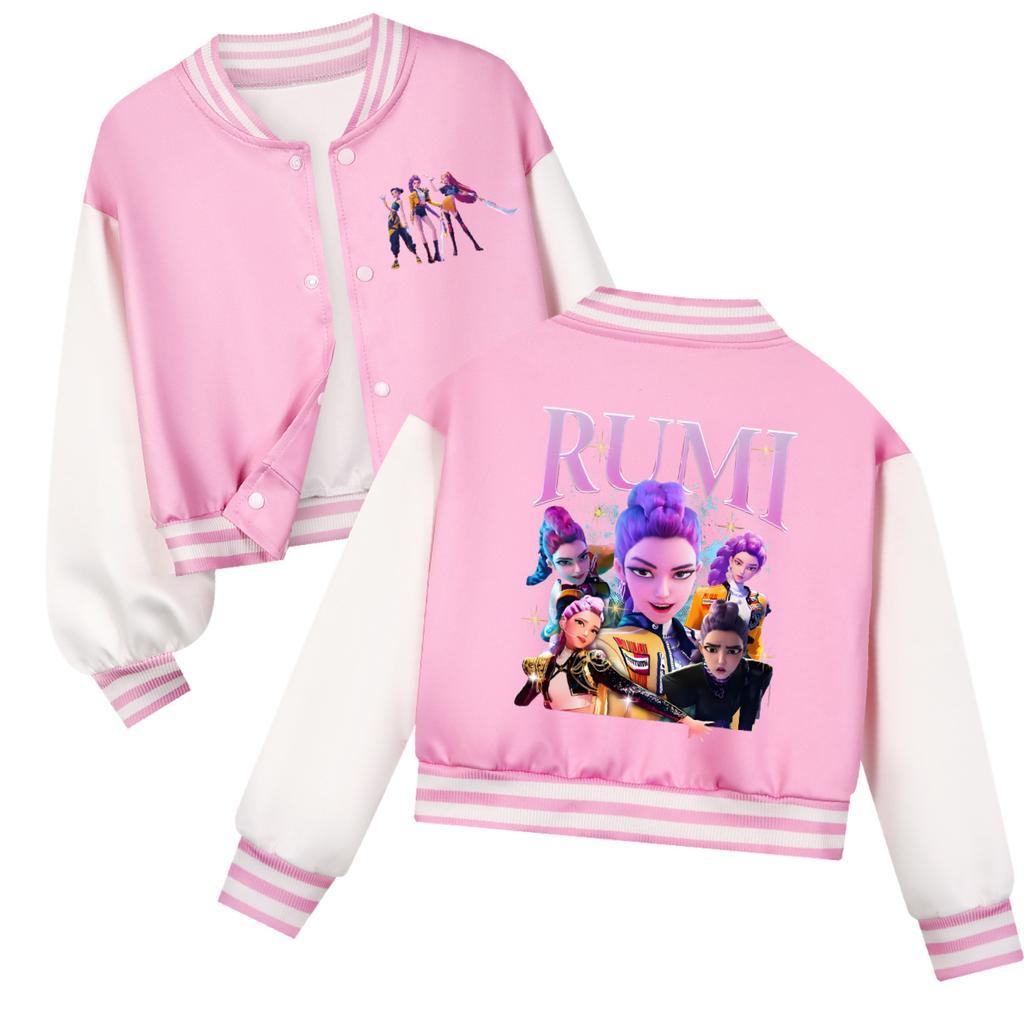 Kpop Witch Hunt Spring Autumn Children's Short Round Neck Jacket Anime Protagonist Color Printed Fashionable Cute Jacket