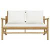 VidaXL Garden Bench with Cushions Cream White Bamboo 363460