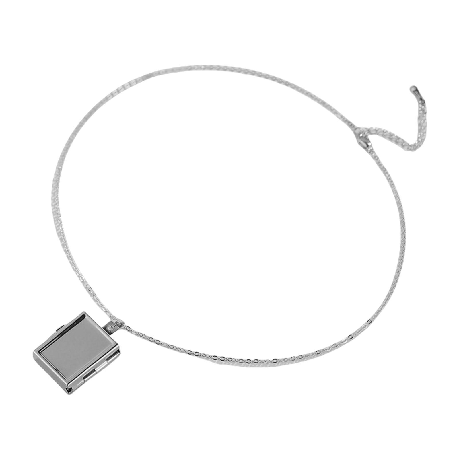 

Элегантные стили квадратная подвеска регулируемый шарм чокер ожерелье в ярком цвете для повседневного использования повседневная носка серебряный