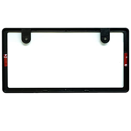 VELENO New Vehicle Inspection Compliant License Plate Frames, 2 Pieces, Piano Black, Dress-Up Front and Rear for Kei and Regular Cars, Stylish Custom