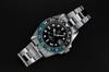 NY modell Hyakuichi AUTOMATISK GMT-UR Mekanisk GMT Japansk bevegelse Roterende ramme 20 ATM Vanntett World Time Watch Aqua x Black