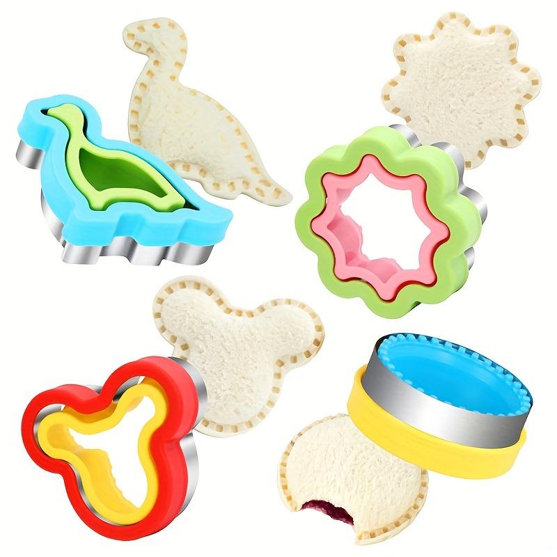 DIY Sandwich Cutter And Sealer Set - Cookie Cutters For - Flower, Dinosaur, Circle Shapes - Back To School Lunch Box Essentials