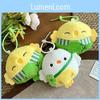 Small Plush Bird Keychain With Clover Embellishment For Gift And Bag Accessories