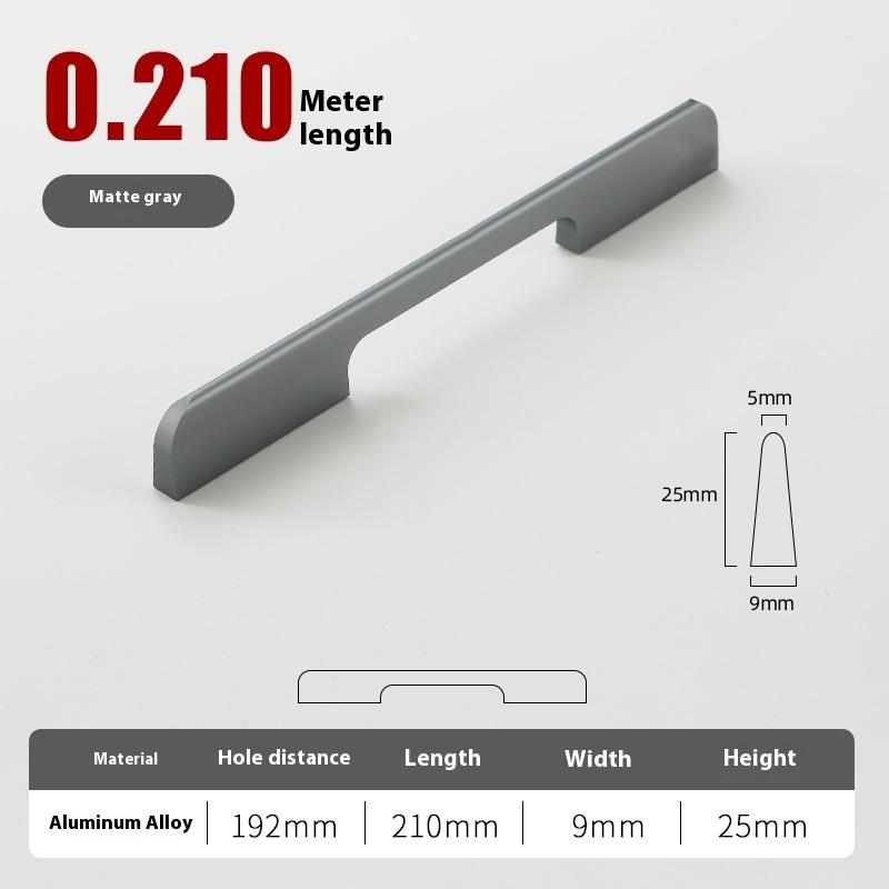 Solid Black Lengthening One Meter Cabinet Long Handle Modern Simple Lengthening Cabinet Door Handle