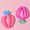 Baby Hand Grab Ball Teether Baby Silicone Strawberry Soothing Chew Child Spherical Molar Stick Toy