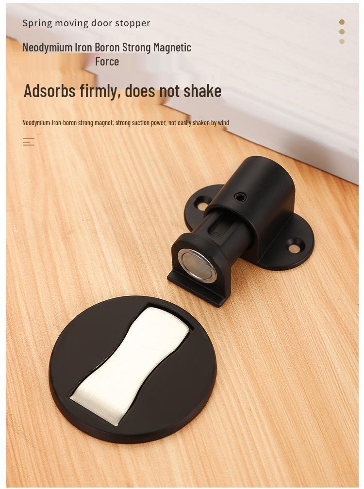 Adjustable Magnetic Aluminum Door Stopper with Anti-Collision Suction Cup
