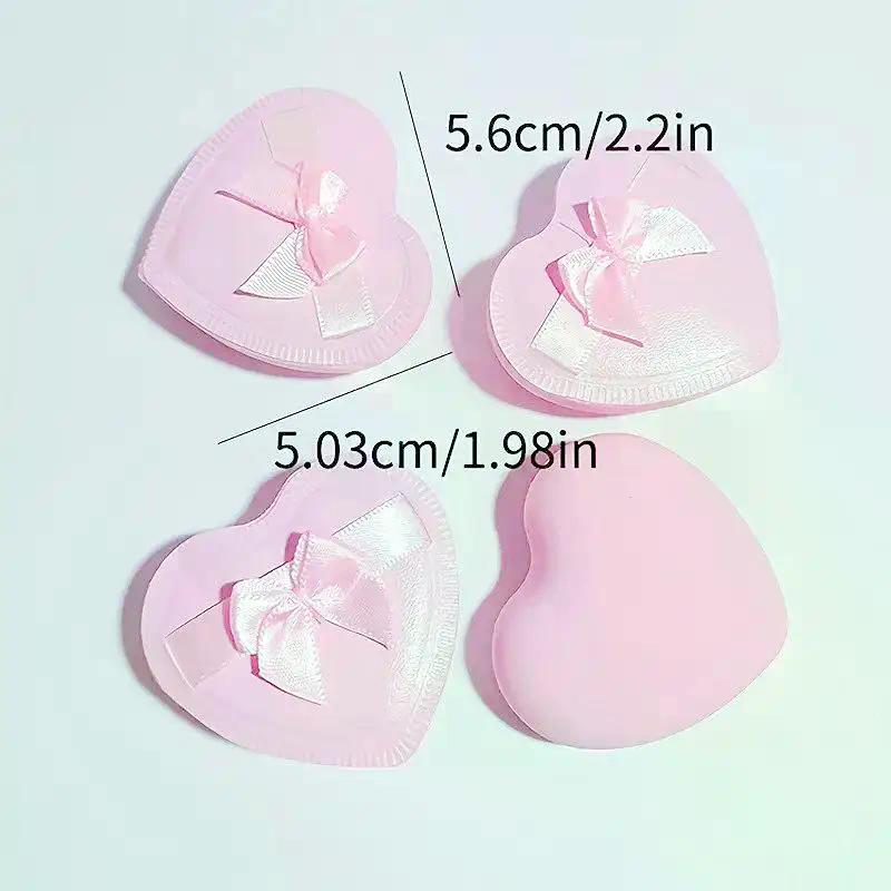 1/2/5pcs Heart-Shaped Makeup Sponge Puff, Reusable Dry Wet Dual Use Candy Cosmetic Sponge for Foundation Powder