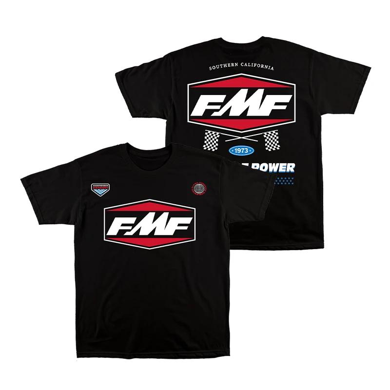 2025 Men s T-shirt Women s SPEEDWAYS TEE FMF Racing T-shirt Cotton Retro Short Sleeved T-shirt Men s Top Street Wear T-shirt S чёрный