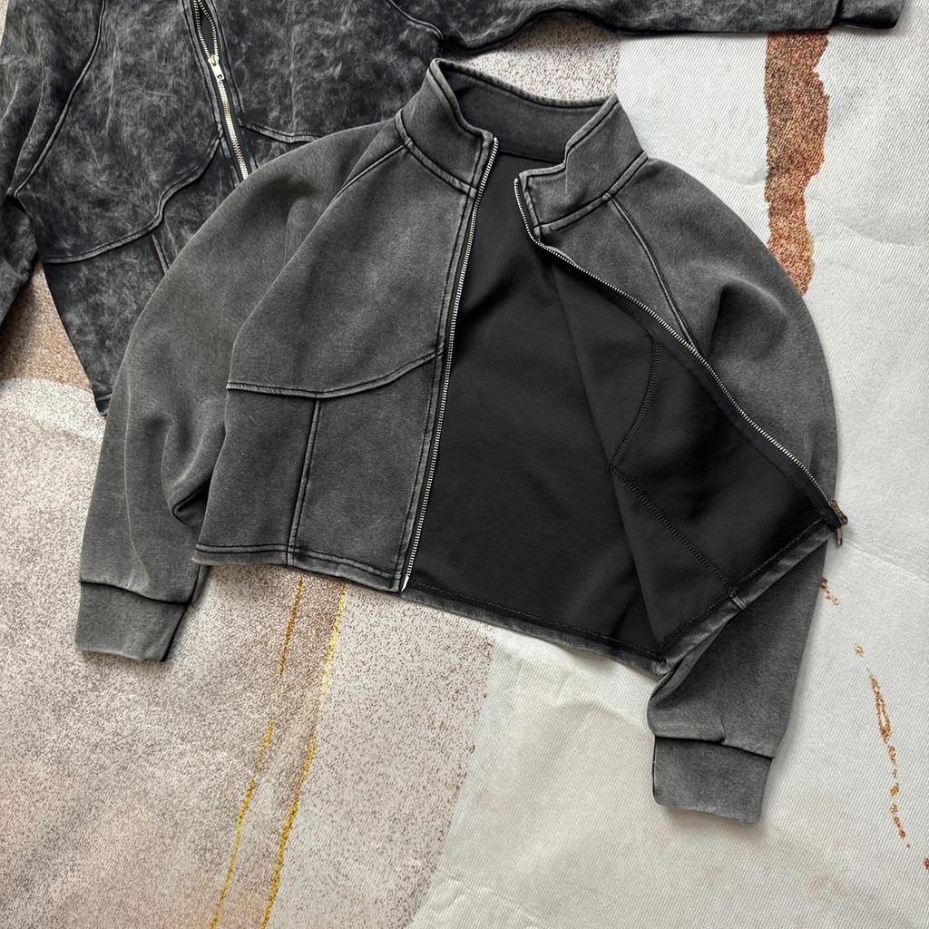 2024 Nová evropská a americká praná mikina s kapucí a zipem pro ženy