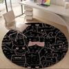 1pc Cat Pattern Office Round Area Rug, Under Office Chairs Bedroom Living Room Home Decor, Room Deco