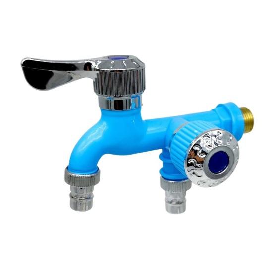 Wasserhahnanschluss Verschleißfest Eins Ein und Zwei Aus Einfach zu installierender, robuster, auswechselbarer Küchen- und Badezimmer-Doppelhahn für die Waschmaschine