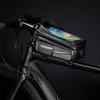 Bike Top Tube Bag with EVA Hard Shell Waterproof Front Frame Mount with Clear Window for Phone Storage Compatible with Most Bicycle Models