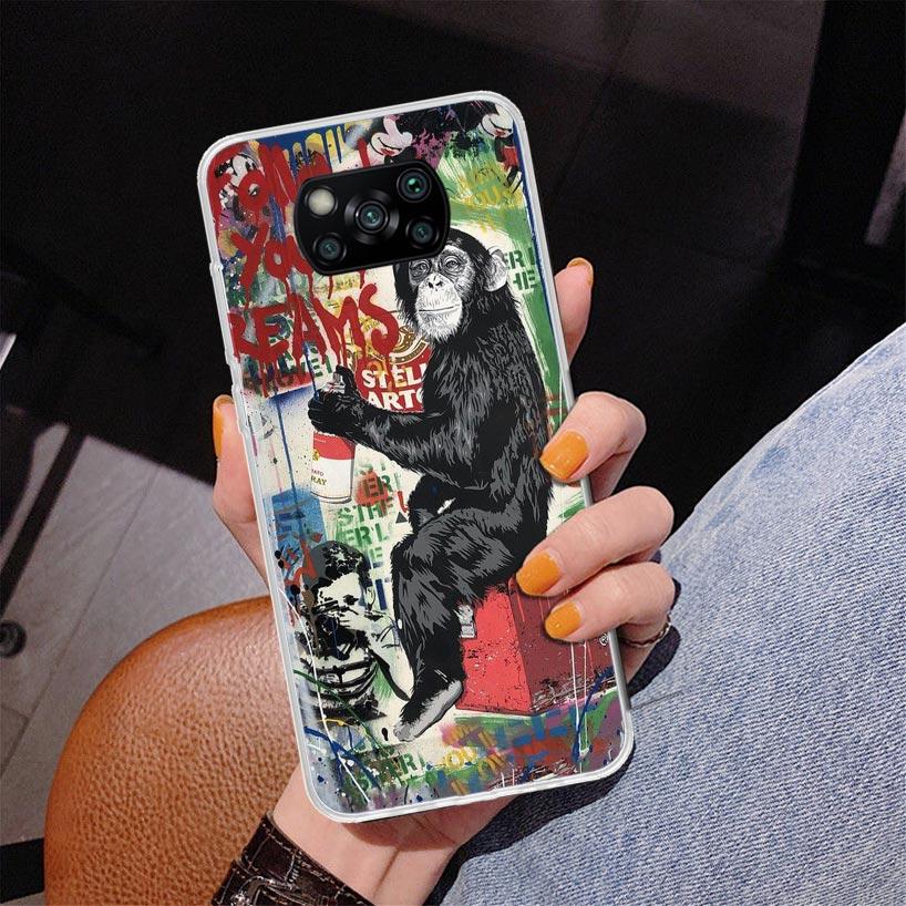 Banksy Graffiti Art Phnoe Case for Xiaomi Poco X5 X6 X7 Pro X4 Gt F7 Ultra M8 M7 Redmi 15C 15 13C 13 12C 12 Unique Cover Coque P