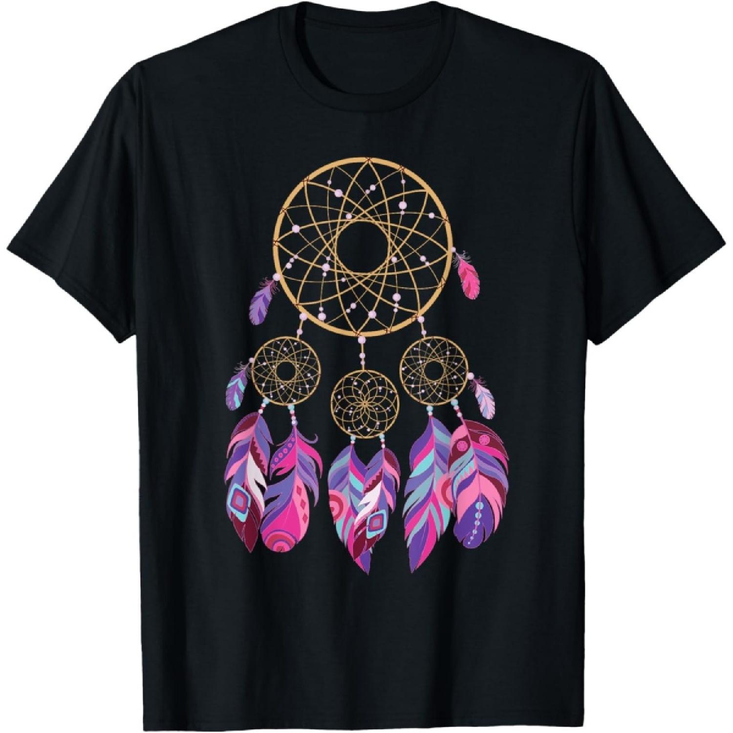Футболка Ловец снов Бохо Перья Ретро 80-х Ловец снов Футболка S