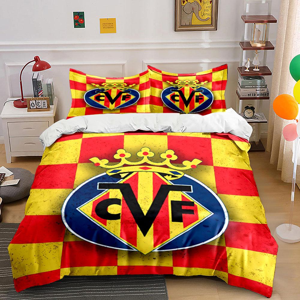 Yellow-Red Checkered CVF Logo Set Bedding Duvet Cover Set Duvet Cover Pillowcases (1 * Duvet Cover 2 * Pillowcases, without duvet insert)