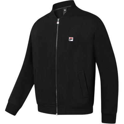 Fila Haut Tricot Fermeture Éclair Lâche Col Montant Minimaliste Sport Tennis Unisexe tops A51U613501F-BK