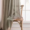 Bu Baba Orange Plaid Tassel Curtains - Semi-Shading, Decorative for Living Room, Bedroom, Kitchen, Balcony