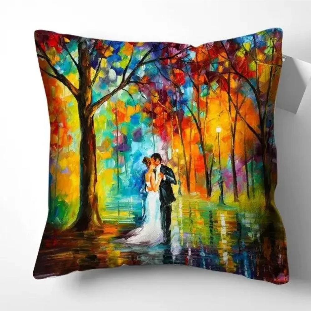 Housses De Coussin Avec Peinture Artistique, Taies D'oreiller, Décoration Pour La Maison, Canapé, Salon