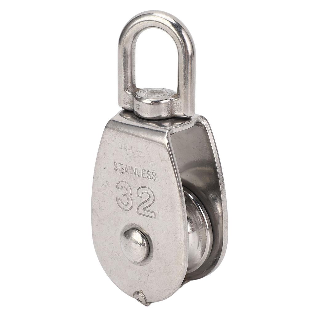 Marine Pulley Stainless Steel Lifting Single Pulley Block Wire Rope Hanging Towing Wheel for Sailboats Yachts Ship