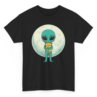 Ufo Pet Owner Funny T Shirt Alien And Cat Novelty Space